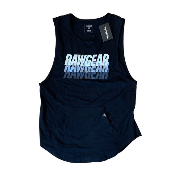 NWT Mens RAWGEAR Black‎ Gray Athletic Tank Top w/ Pocket sz XLARGE XL - Picture 1 of 6